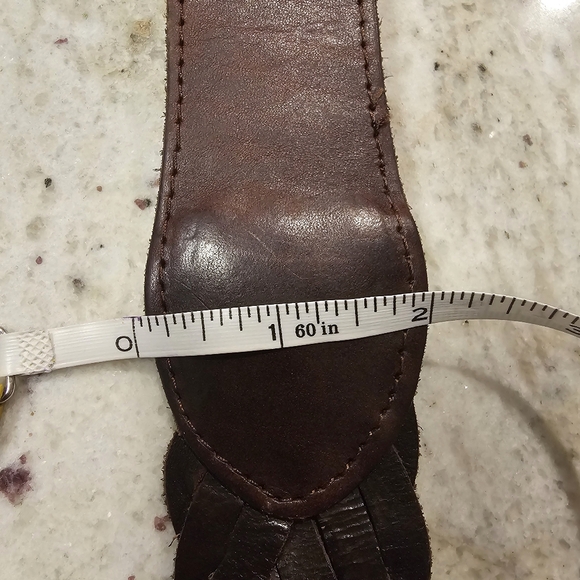 Bed Stu Brown Leather Woven Belt Women Size M - Picture 10 of 11